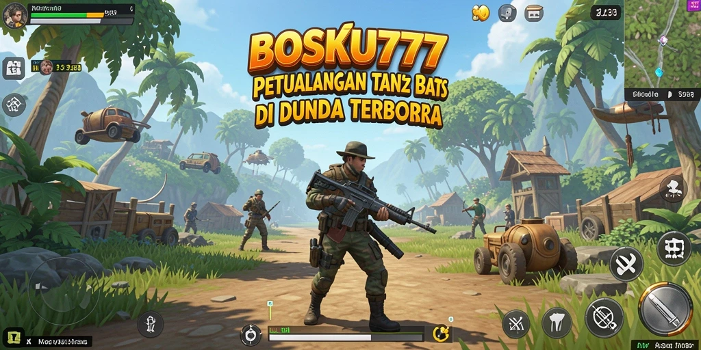 Tampilan gameplay epik dari BOSKU777 dalam dunia terbuka.