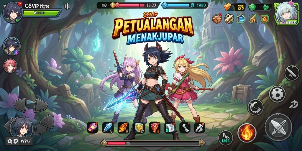 Tampilan gameplay C8VIP yang menggembirakan dan penuh aksi.