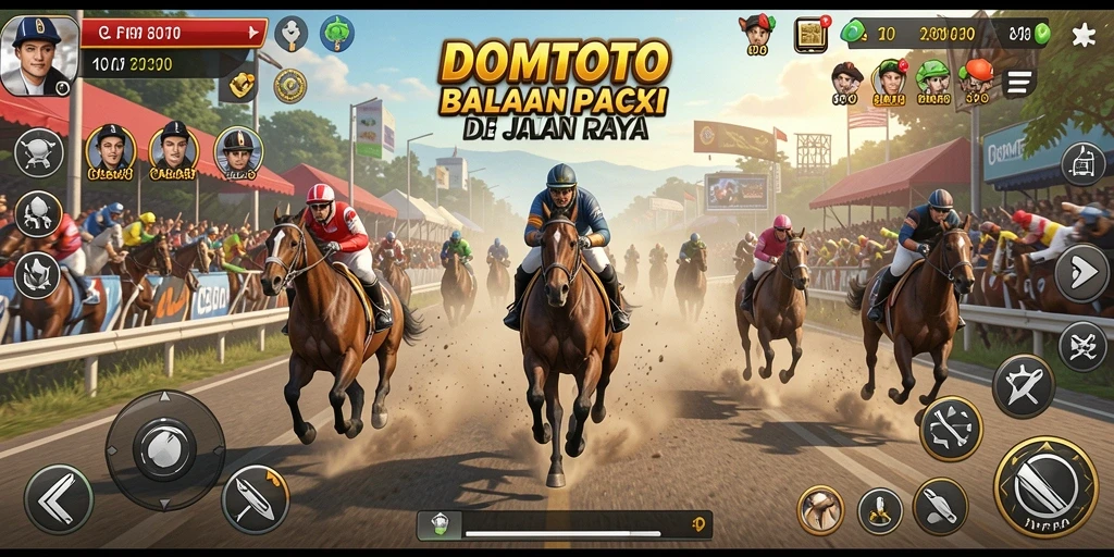 Tampilan seru balapan di DOMTOTO dengan grafik yang memukau.