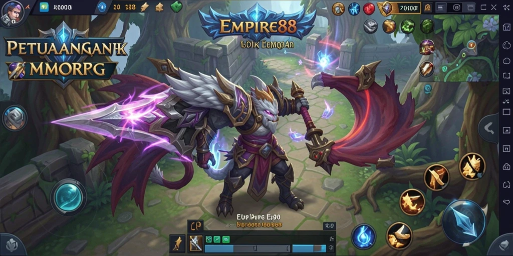 Tangkapan layar gameplay EMPIRE88 menampilkan pertempuran seru dalam dunia MMORPG.