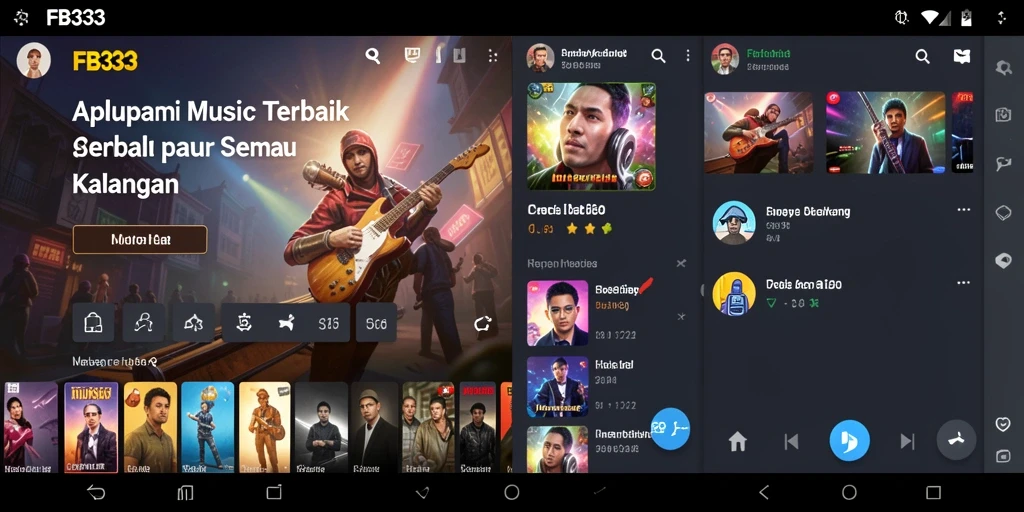 Tampilan gameplay FB333 dengan berbagai pilihan lagu.