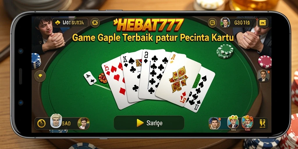 Tampilan gameplay HEBAT777 yang seru dalam permainan Gaple.