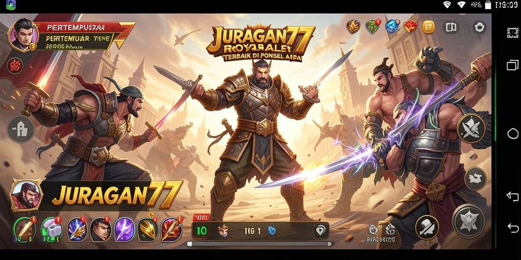 Tangkapan layar menunjukkan aksi seru dalam pertempuran Battle Royale JURAGAN77.