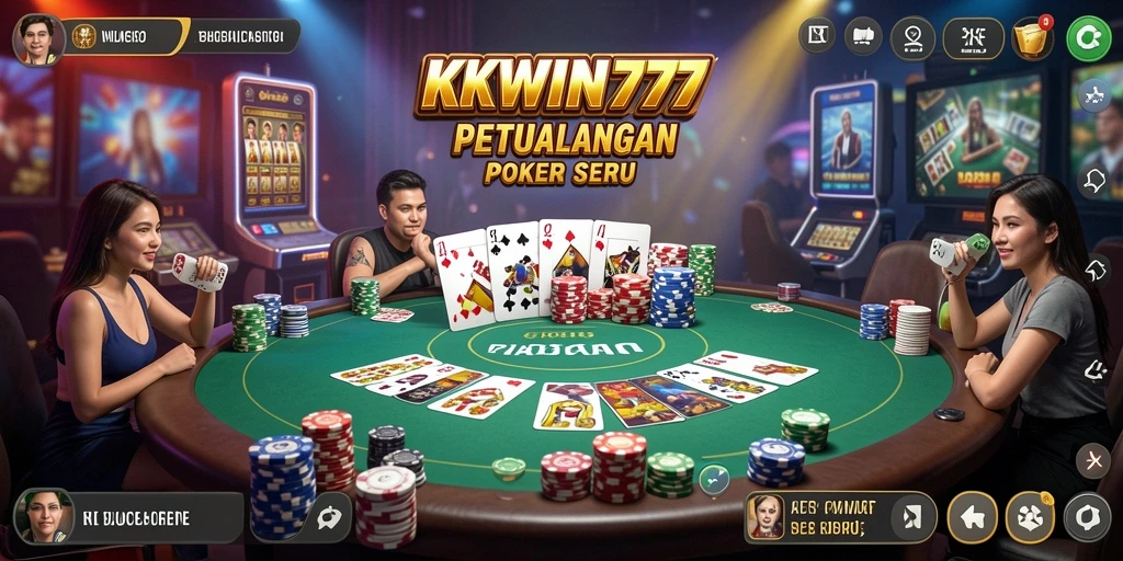 Tampilan gameplay Poker di aplikasi KKWIN777 yang menarik dan interaktif.