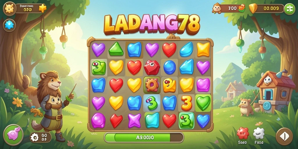 Gameplay seru LADANG78 dengan elemen Match-3 yang menarik.