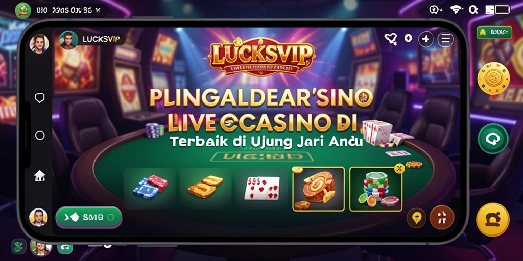 Screenshot gameplay LUCKSVIP dalam suasana kasino langsung yang mendebarkan.