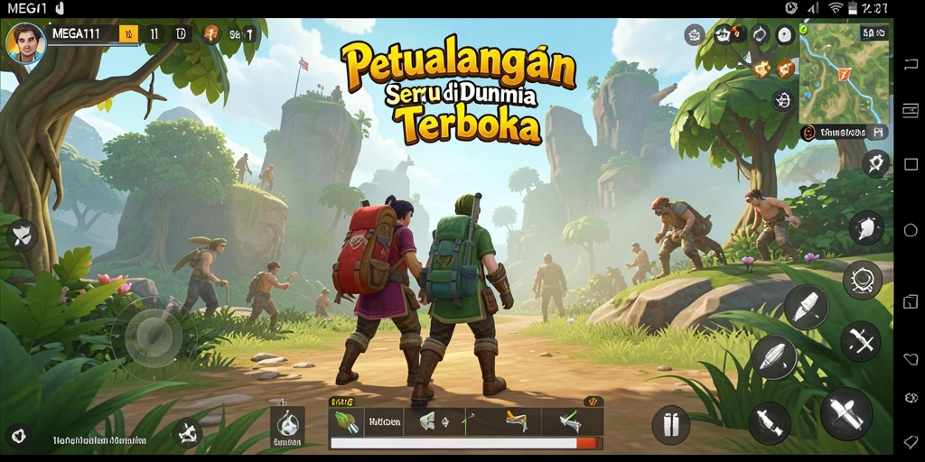 Gameplay seru di dunia terbuka MEGA111 yang penuh petualangan.