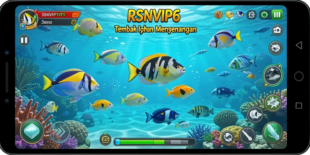 Tampilan gameplay Tembak Ikan yang seru dan penuh warna.