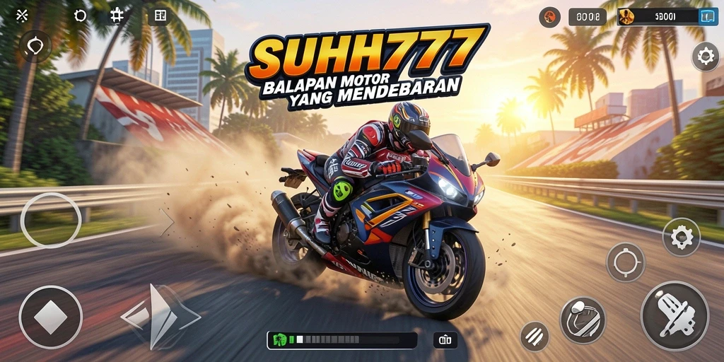Gameplay seru dalam balapan motor yang intens.