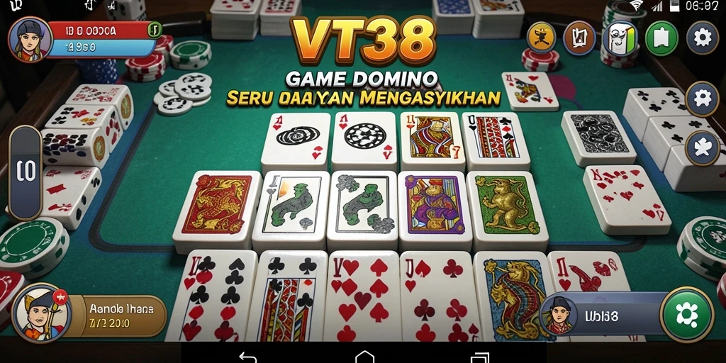 Tampilan menarik dari gameplay VT38 saat bermain Domino.