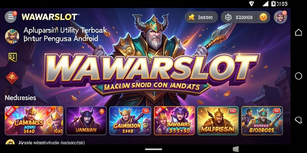 Screenshot utama WAWARSLOT menampilkan antarmuka aplikasi Utility yang bersih.