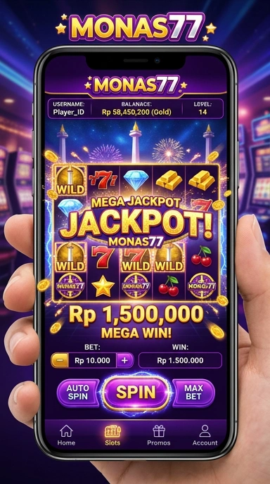 Screenshot aplikasi yang menunjukkan kategori aplikasi di monas77.